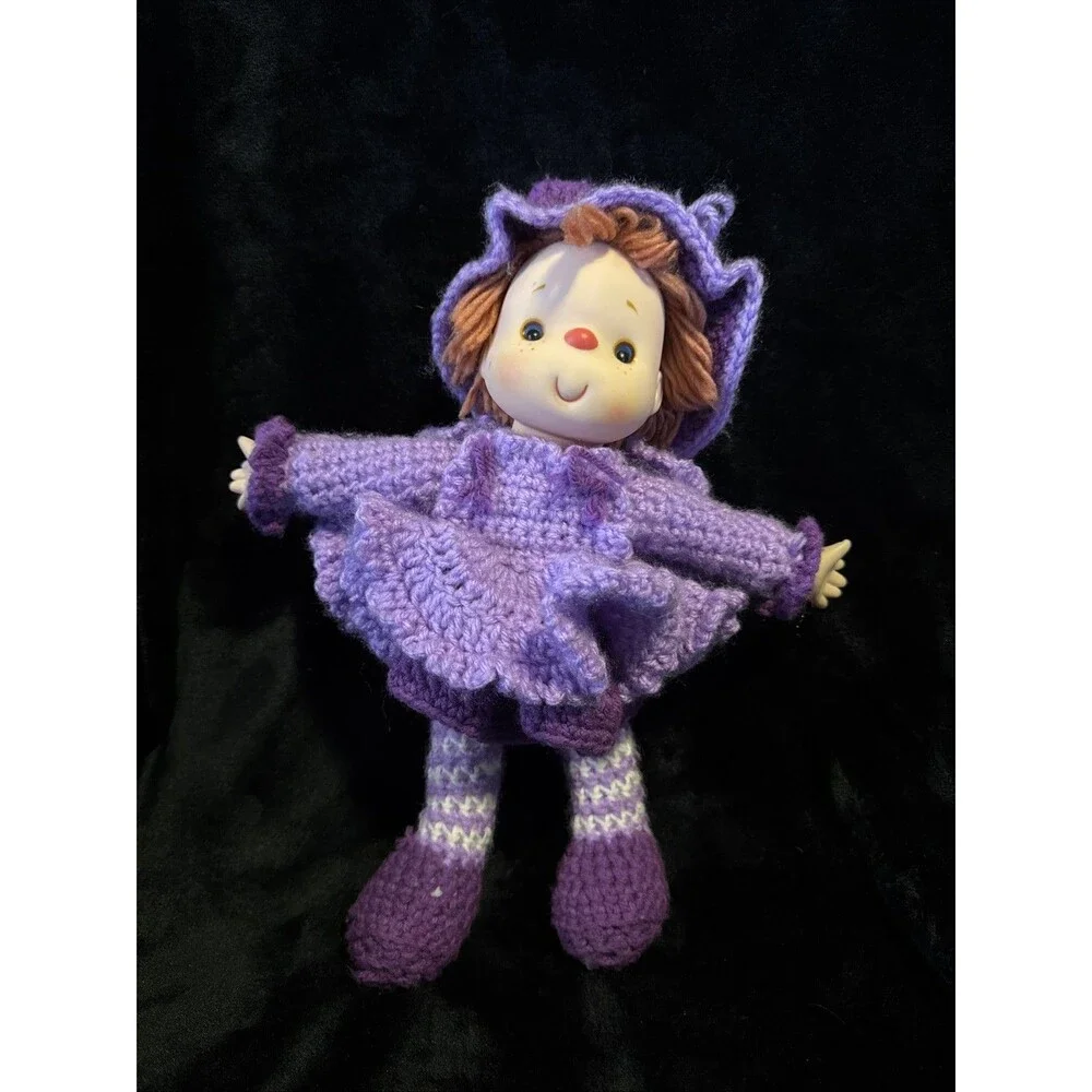 Vintage 80s Plum Pudding Strawberry Shortcake 14” Crochet Dolls